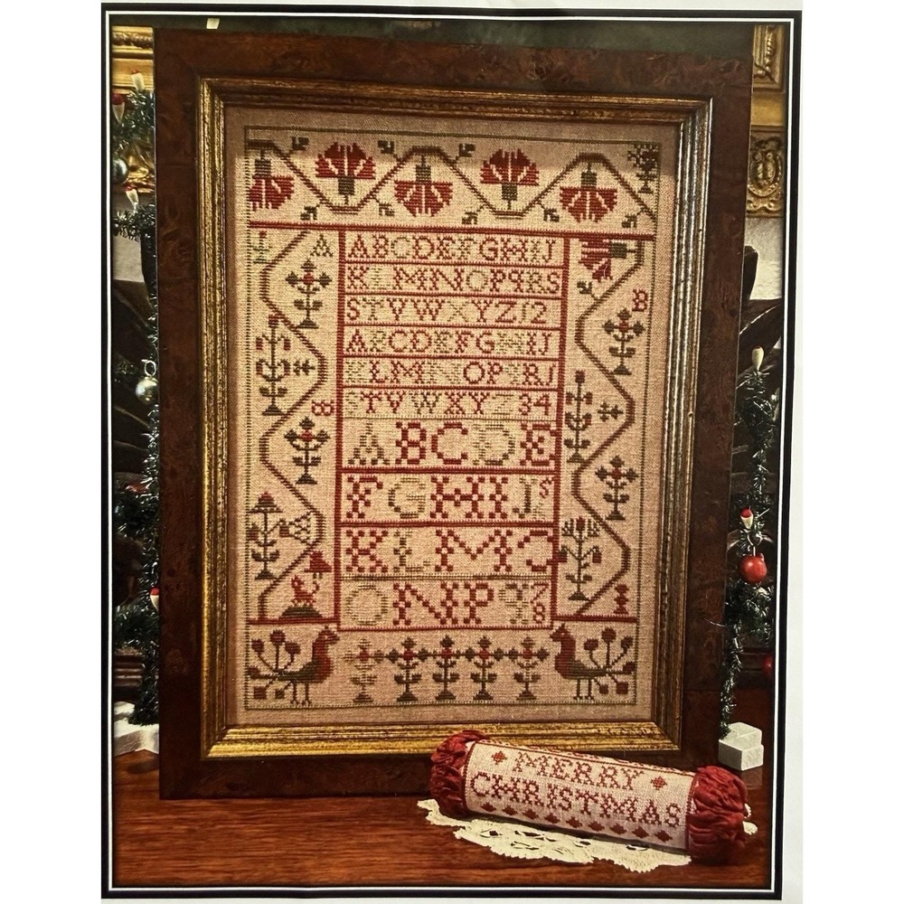 Red Green Carnation Sampler Kit #2 Chart & Ribbon Roll Fabric Only No Main Linen